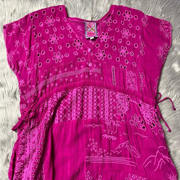 Johnny was olympia patchwork embroidered raspberry dress size XS - Picture 11 of 16